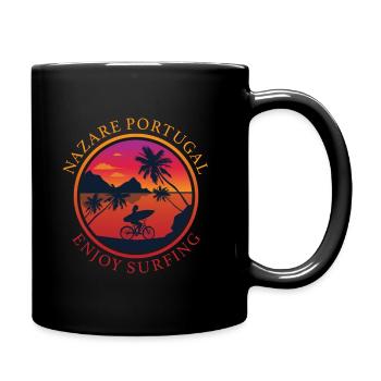 Nazare Portugal aime surfer - Mug uni - noir - Droite