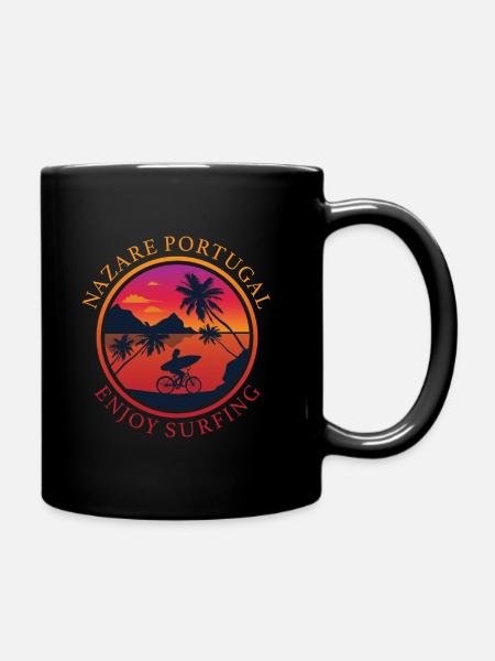Nazare Portugal aime surfer - Mug uni - noir