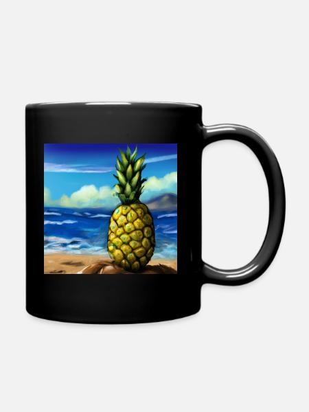 ANANAS AU BORD DE LA MER - Mug uni - noir