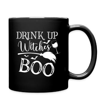 Halloween Saying Drink up witches Boo - Full Colour Mug - black - Right