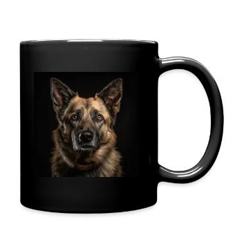 Portrait German Shepherd Rexi-Cop - Full Colour Mug - black - Right