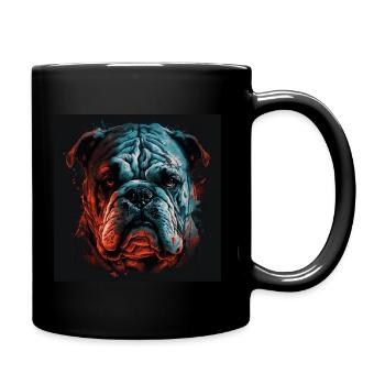 Mürrische Englische Bulldogge - Tasse einfarbig - Schwarz - Rechts