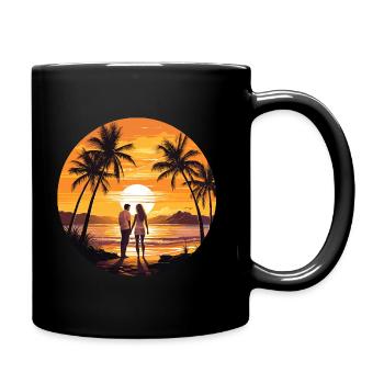 Beach Sunset - Full Colour Mug - black - Right