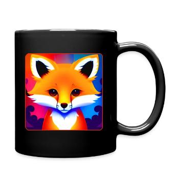 Niedlicher bunter Fuchs - Tasse einfarbig - Schwarz - Rechts
