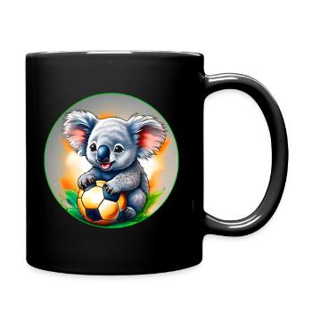 Mignon koala australien avec ballon de football - Mug uni - noir - Droite