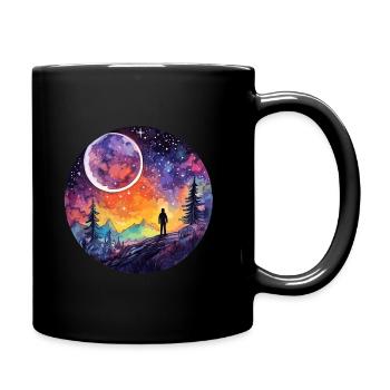 Exploration of watercolor surfaces - celestial - Full Colour Mug - black - Right