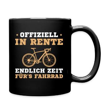 Rente Fahrrad Radfahrer im Ruhestand - Tasse einfarbig - Schwarz - Rechts