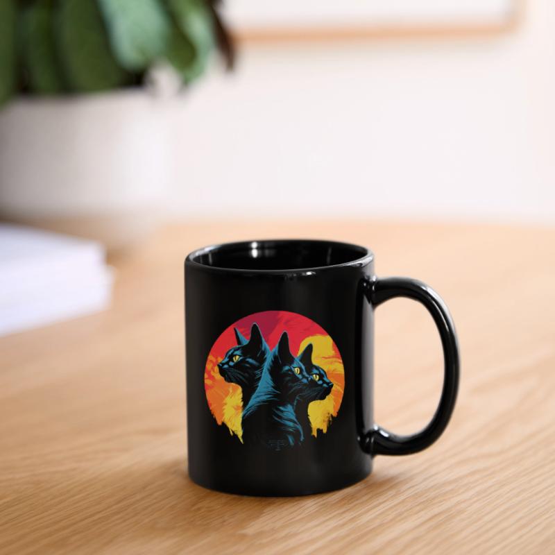 Cat Silhouette Tasse einfarbig