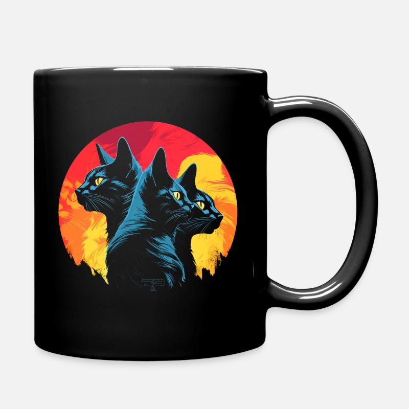 Cat Silhouette - Tasse einfarbig - Schwarz