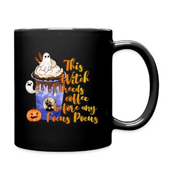 Witch needs Coffee to Focus Pocus Halloween - Tasse einfarbig - Schwarz - Rechts