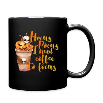 Halloween Hocus Pocus coffee to focus Kaffee skull - Tasse einfarbig - Schwarz - Rechts