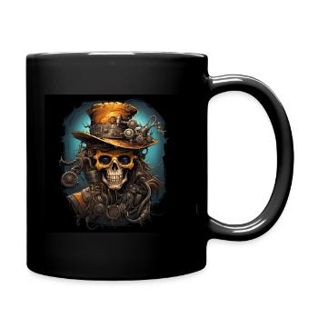 Steampunk Zombie Skull - Full Colour Mug - black - Right