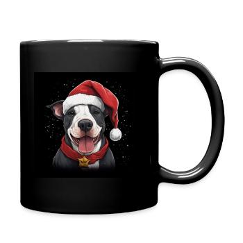 Bull Terrier Noël - Mug uni - noir - Droite