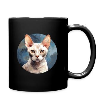Devon Rex Katze - Tasse einfarbig - Schwarz - Rechts