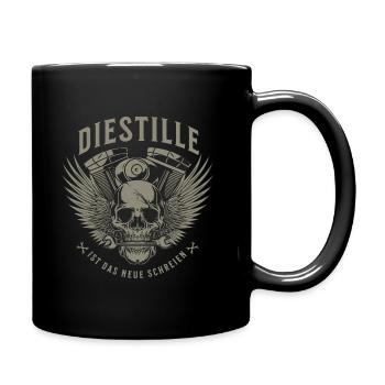 Bike Fan - Stille ist das neue Schreien - Tasse einfarbig - Schwarz - Rechts
