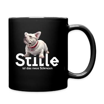French Bully - Stille ist das neue Schreien - Tasse einfarbig - Schwarz - Rechts