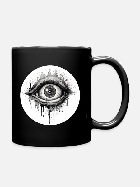 Auge - Tasse einfarbig - Schwarz