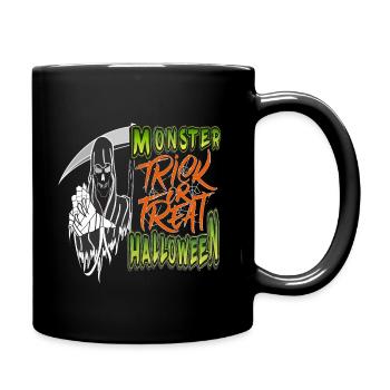 Monster Halloween Süßes oder Saures - Tasse einfarbig - Schwarz - Rechts