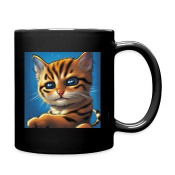 cute cat eyes - Full Colour Mug - black - Right