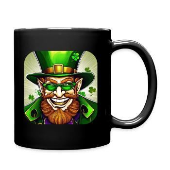 Saint Patricks Day Irish Kobold Leprechaun Wichtel - Tasse einfarbig - Schwarz - Rechts