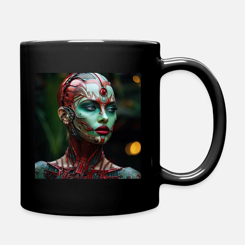 Woman cyborg - Full Colour Mug - black