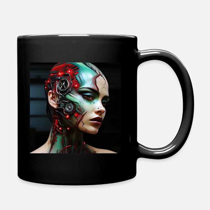 Woman cyborg - Full Colour Mug - black