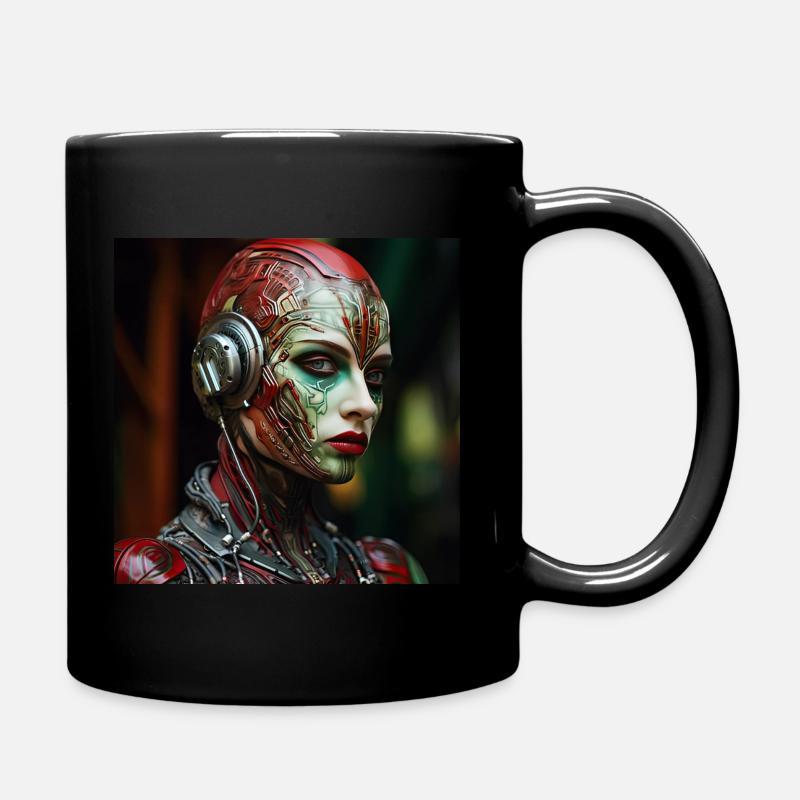 Woman cyborg - Full Colour Mug - black