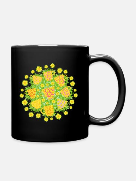 Butterblumen-Teeparty - Tasse einfarbig - Schwarz