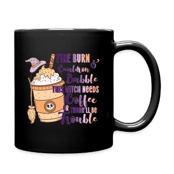 Chaudron feu bubble coffee witch Halloween Hexe - Mug uni - noir - Droite