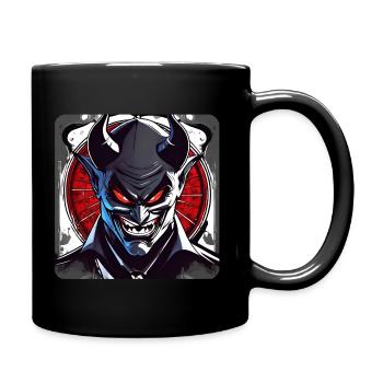 Diable d’horreur souriant maléfique - Mug uni - noir - Droite