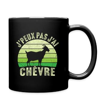 retro j'peux pas j'ai chèvre - Mug uni - noir - Droite
