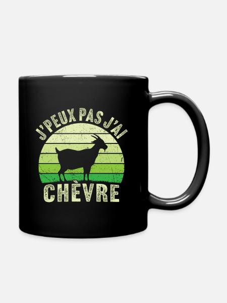 retro j'peux pas j'ai chèvre - Mug uni - noir