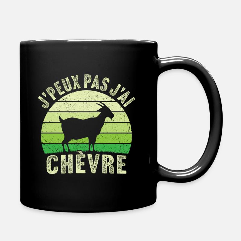 retro j'peux pas j'ai chèvre - Mug uni - noir