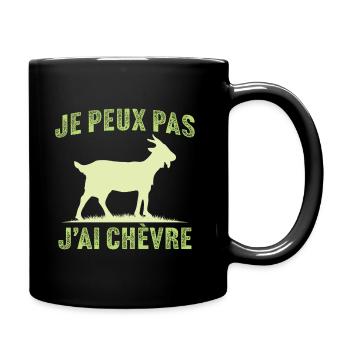je peux pas j'ai chèvre - Mug uni - noir - Droite