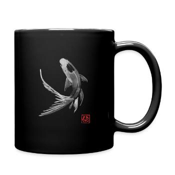 Karpfen Koi schwarz - Tasse einfarbig - Schwarz - Rechts