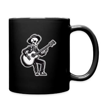 Guitare jouant du squelette - Mug uni - noir - Droite