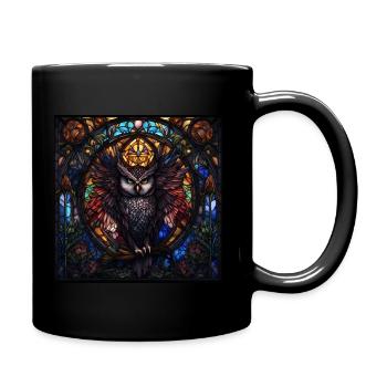 Owls Owl Art - Full Colour Mug - black - Right