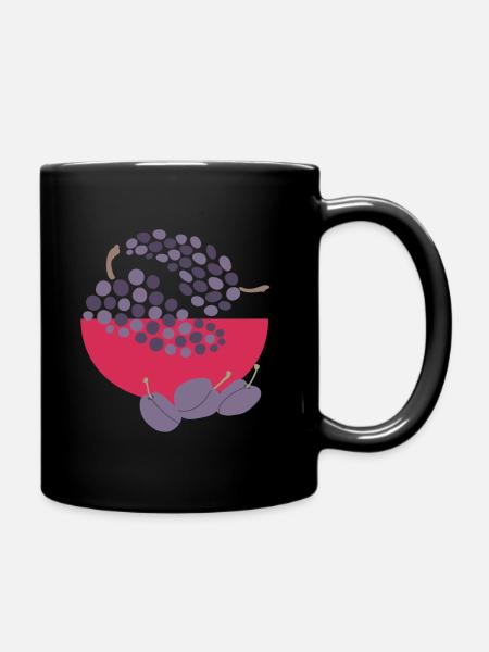 Lila Herbstfrucht - Tasse einfarbig - Schwarz