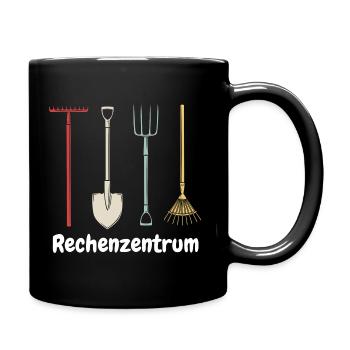 Rechenzentrum Rechen Werkzeug Lustig Bauer weiß - Tasse einfarbig - Schwarz - Rechts