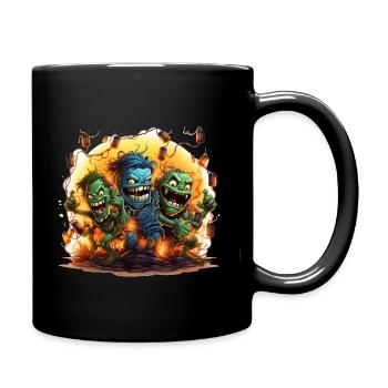 Monster party in full swing - Full Colour Mug - black - Right