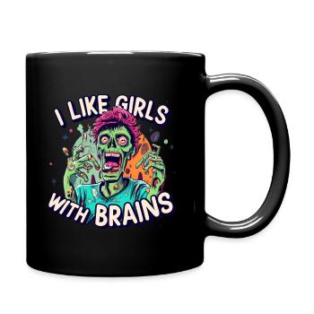 J’AIME LES FILLES AVEC UN CERVEAU Costume d’Halloween zombie - Mug uni - noir - Droite