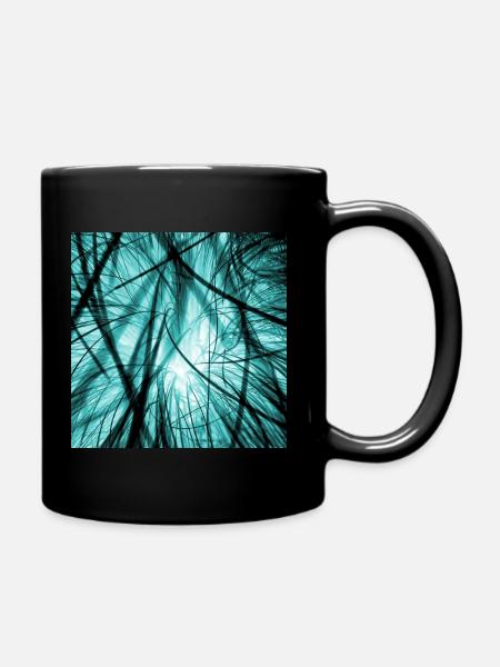 Cable clutter blue - Full Colour Mug - black