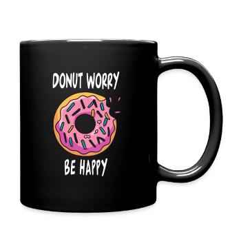 Donut Worry Be Happy - Tasse einfarbig - Schwarz - Rechts