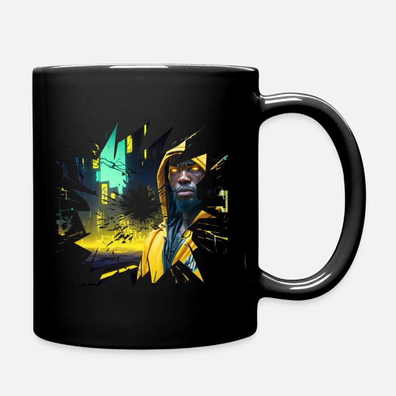 Neon Nightscape - Full Colour Mug - black