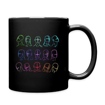 Visionen: Die Köpfe der Farben - Tasse einfarbig - Schwarz - Rechts