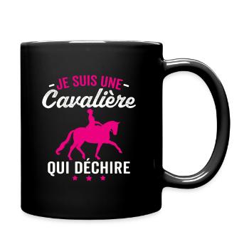 Je suis une cavalière qui déchire - Mug uni - noir - Droite