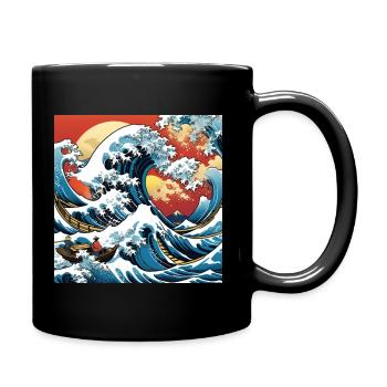 Kanagawa Japanese The great wave - Full Colour Mug - black - Right