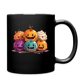 Halloween Kürbisse süß und lustig Donut Kürbis - Tasse einfarbig - Schwarz - Rechts