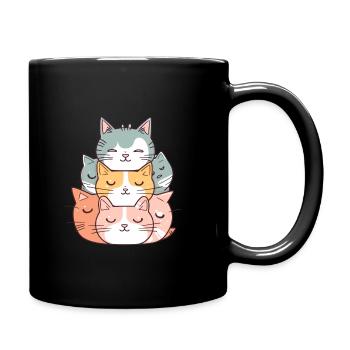 Cat - Kawaii Style - Full Colour Mug - black - Right