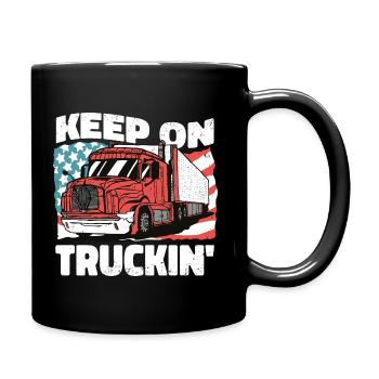"Keep On Truckin" Design - Perfect Gift - Full Colour Mug - black - Right